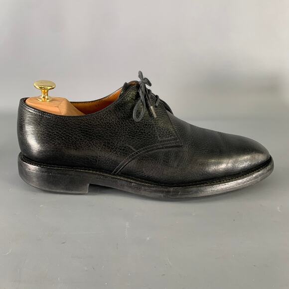 JOHN LOBB Size 9 Black Textured Leather Pointed Toe Lace Up Shoes main image 8